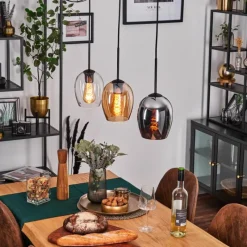 hofstein Vevino Suspension Noir, 3 lumières