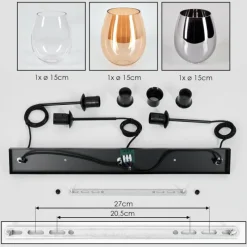 hofstein Vevino Suspension Noir, 3 lumières