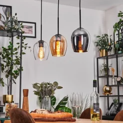 hofstein Vevino Suspension Noir, 3 lumières