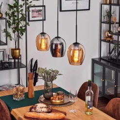 hofstein Vevino Suspension Noir, 3 lumières