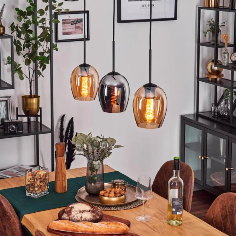 hofstein Vevino Suspension Noir, 3 lumières