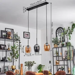 hofstein Vevino Suspension Noir, 3 lumières