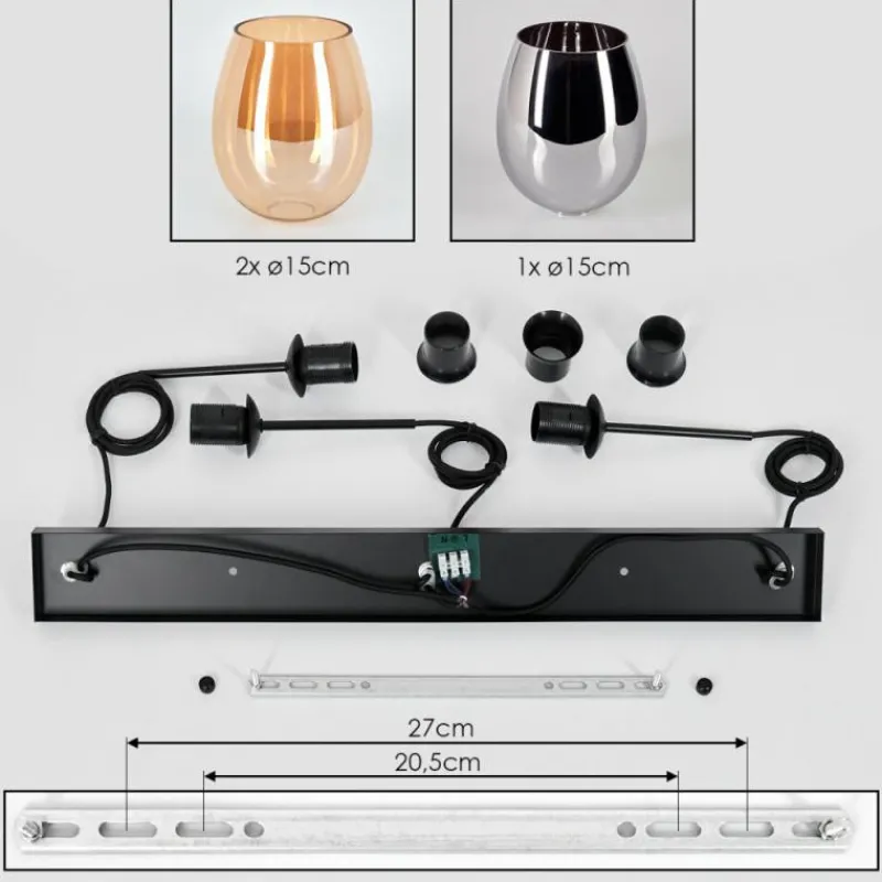 hofstein Vevino Suspension Noir, 3 lumières