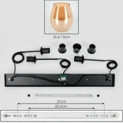 hofstein Vevino Suspension Noir, 3 lumières