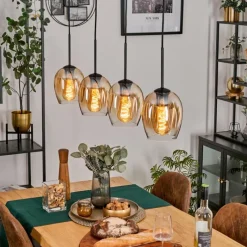 hofstein Vevino Suspension Noir, 4 lumières