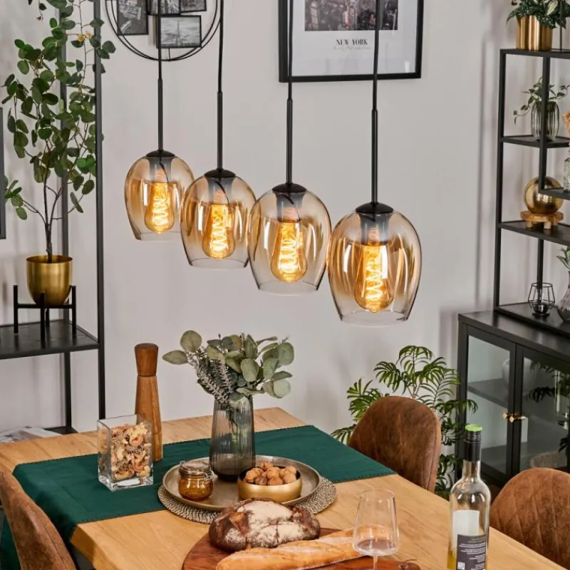 hofstein Vevino Suspension Noir, 4 lumières