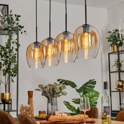 hofstein Vevino Suspension Noir, 4 lumières