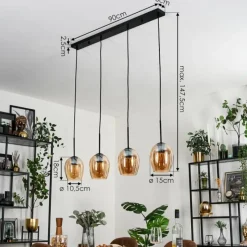 hofstein Vevino Suspension Noir, 4 lumières