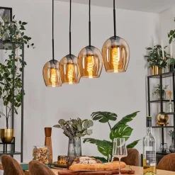 hofstein Vevino Suspension Noir, 4 lumières