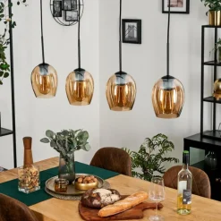 hofstein Vevino Suspension Noir, 4 lumières