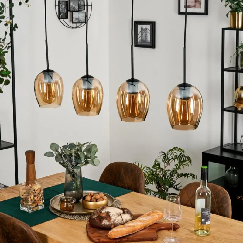 hofstein Vevino Suspension Noir, 4 lumières