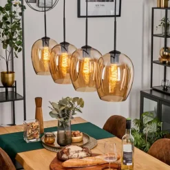 hofstein Vevino Suspension Noir, 4 lumières