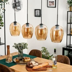 hofstein Vevino Suspension Noir, 4 lumières