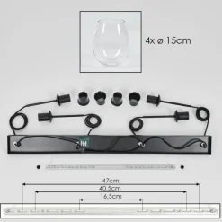 hofstein Vevino Suspension Noir, 4 lumières