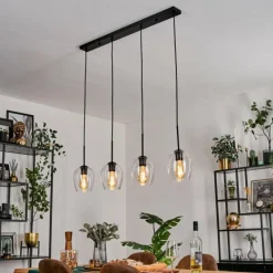 hofstein Vevino Suspension Noir, 4 lumières