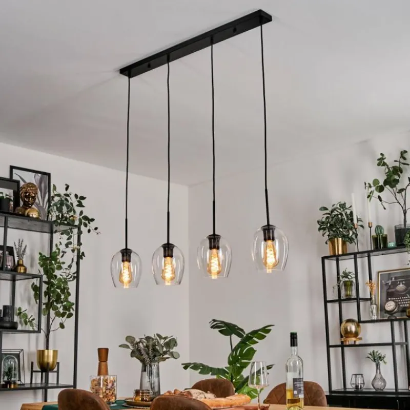 hofstein Vevino Suspension Noir, 4 lumières