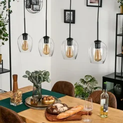 hofstein Vevino Suspension Noir, 4 lumières