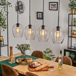 hofstein Vevino Suspension Noir, 4 lumières