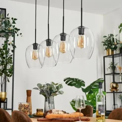 hofstein Vevino Suspension Noir, 4 lumières