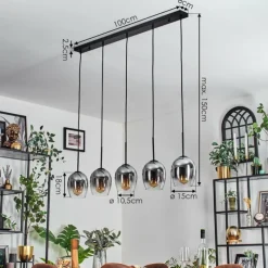 hofstein Vevino Suspension Noir, 5 lumières