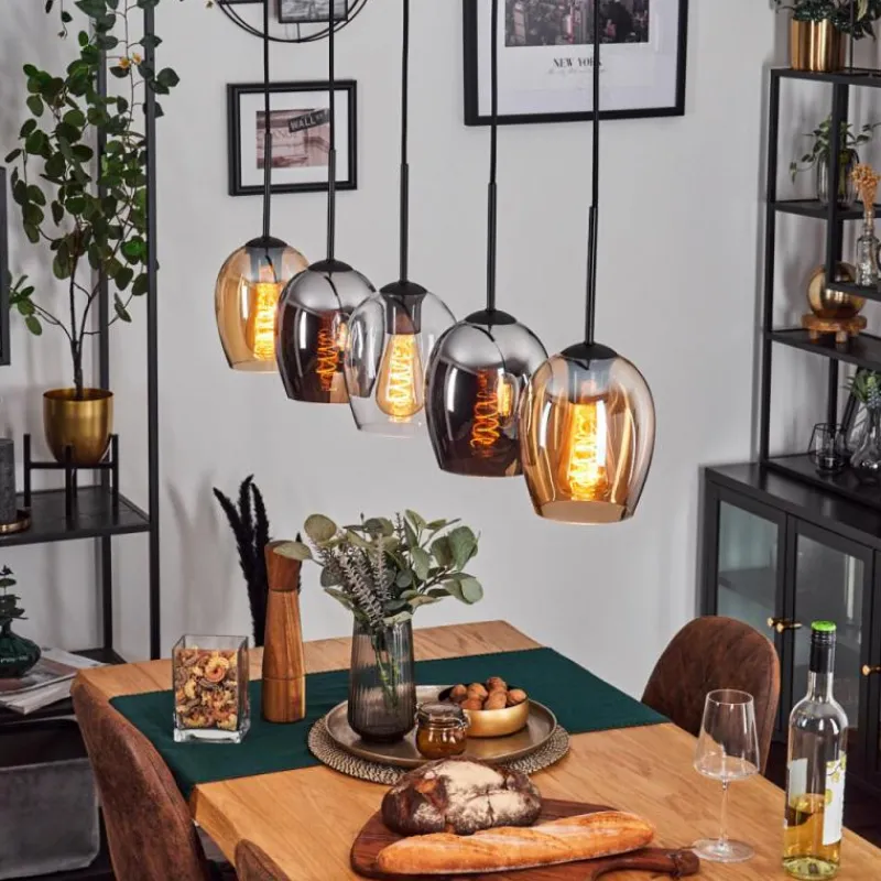 hofstein Vevino Suspension Noir, 5 lumières