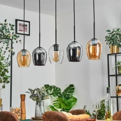 hofstein Vevino Suspension Noir, 5 lumières