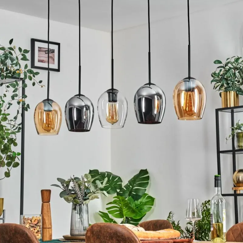 hofstein Vevino Suspension Noir, 5 lumières