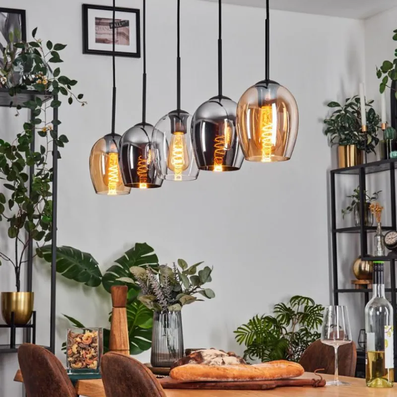 hofstein Vevino Suspension Noir, 5 lumières