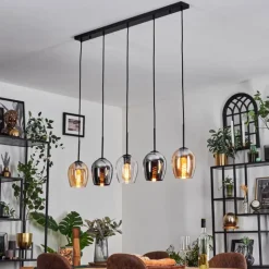 hofstein Vevino Suspension Noir, 5 lumières