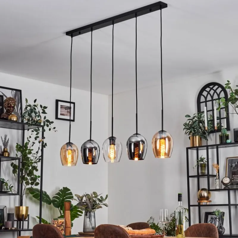 hofstein Vevino Suspension Noir, 5 lumières