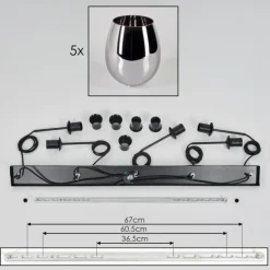 hofstein Vevino Suspension Noir, 5 lumières