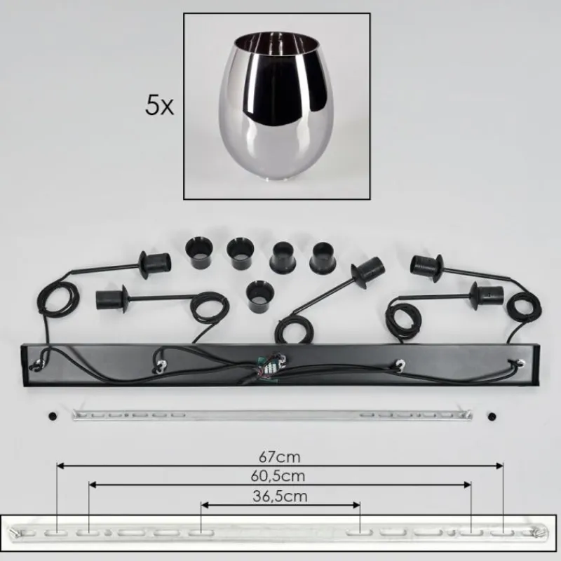 hofstein Vevino Suspension Noir, 5 lumières