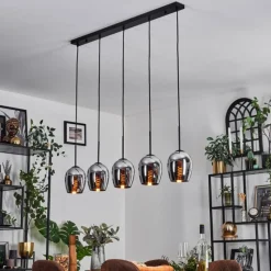 hofstein Vevino Suspension Noir, 5 lumières