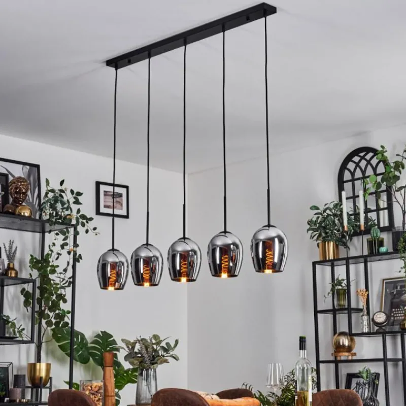 hofstein Vevino Suspension Noir, 5 lumières