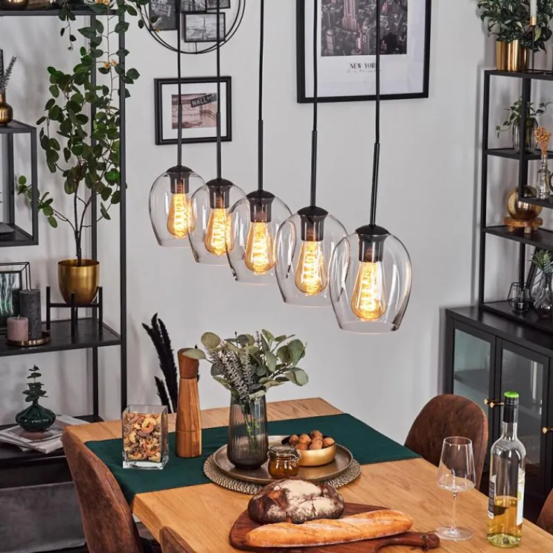 hofstein Vevino Suspension Noir, 5 lumières