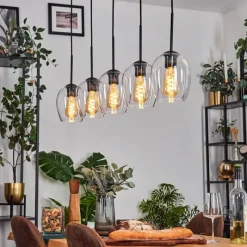 hofstein Vevino Suspension Noir, 5 lumières