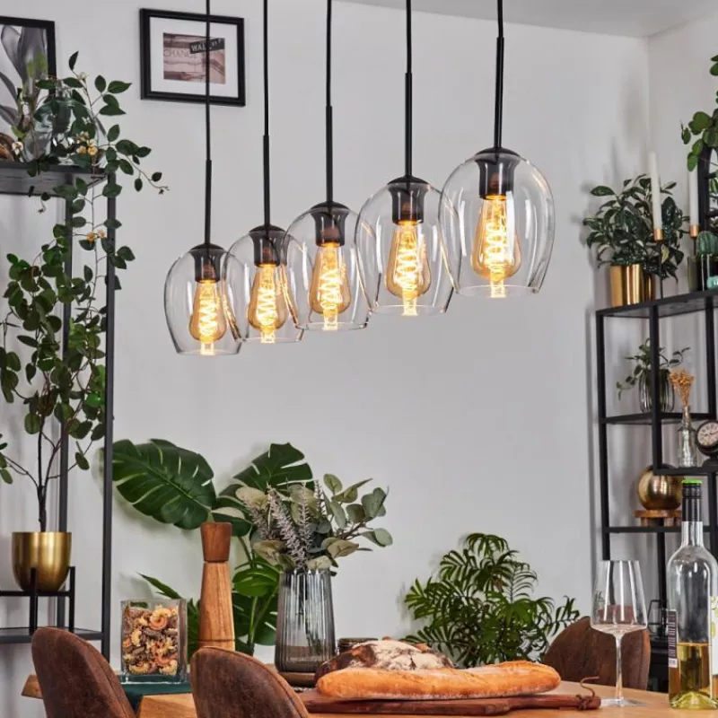 hofstein Vevino Suspension Noir, 5 lumières