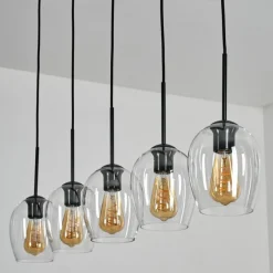 hofstein Vevino Suspension Noir, 5 lumières