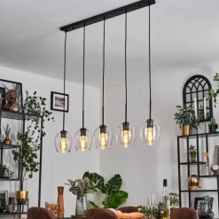 hofstein Vevino Suspension Noir, 5 lumières