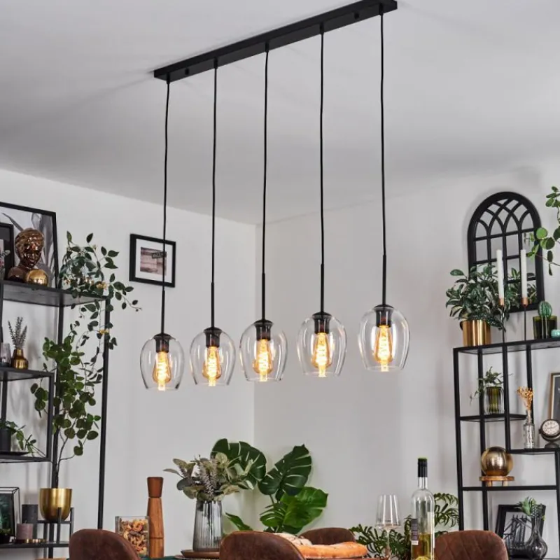 hofstein Vevino Suspension Noir, 5 lumières