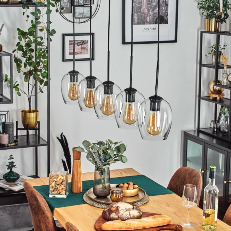 hofstein Vevino Suspension Noir, 5 lumières