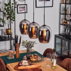 hofstein Vevino Suspension Noir, 3 lumières