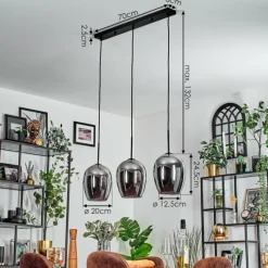 hofstein Vevino Suspension Noir, 3 lumières