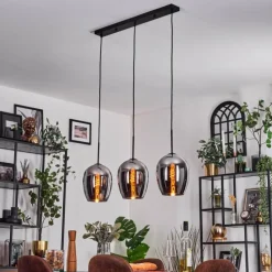 hofstein Vevino Suspension Noir, 3 lumières