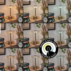 hofstein Viada Lampe de bureau, Lampe à poser LED Chrome, Nickel mat, 1 lumière