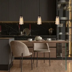 Luminaires Steinhauer Vidrio Suspension Noir, 1 lumière