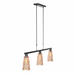 Luminaires Steinhauer Vidrio Suspension Noir, 3 lumières
