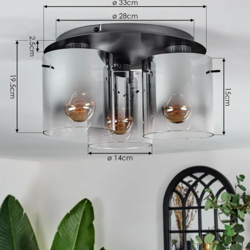 hofstein Vireda Plafonnier Anthracite, 3 lumières