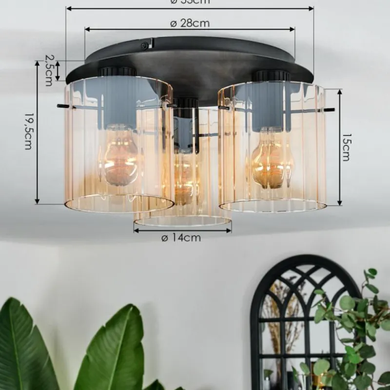 hofstein Vireda Plafonnier Noir, 3 lumières