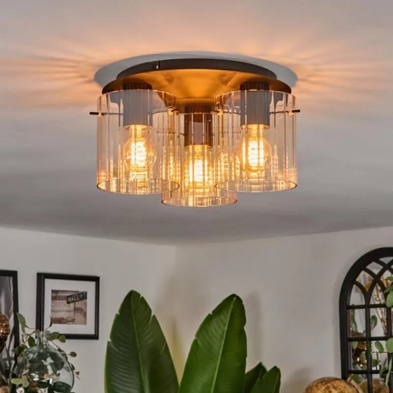 hofstein Vireda Plafonnier Noir, 3 lumières